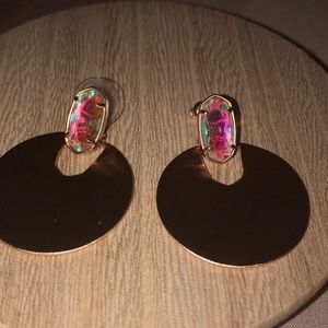 Kendra Scott opal rose gold earrings